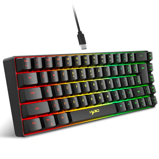 StreamlineX V200 K68 RGB Wired Mini Gaming Keyboard: Mechanical-Feel, 19-Key Conflict-Free, Ideal for Gaming and Office Use